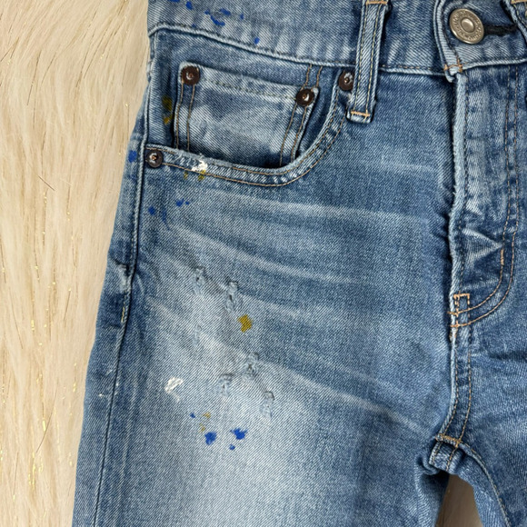 Moussy Womens Skinny Jeans Skinny Medium Wash Blue Distressed Splatter Size 24 - Picture 4 of 13